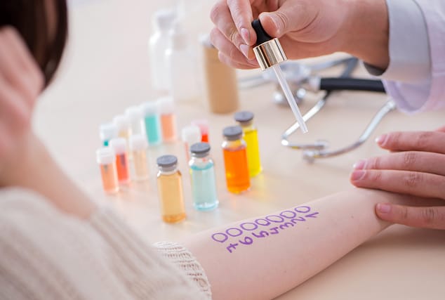 Patient undergoing spirometry test for asthma
